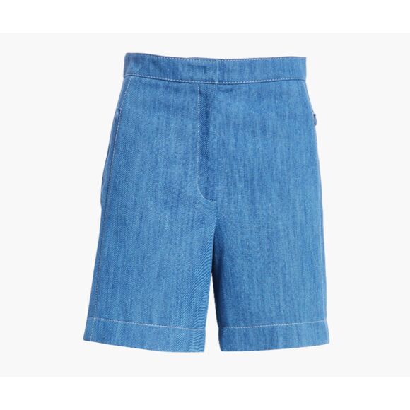 AKRIS PUNTO Filia High Waist Denim Blue Bermuda Shorts Size 14 - Picture 4 of 11